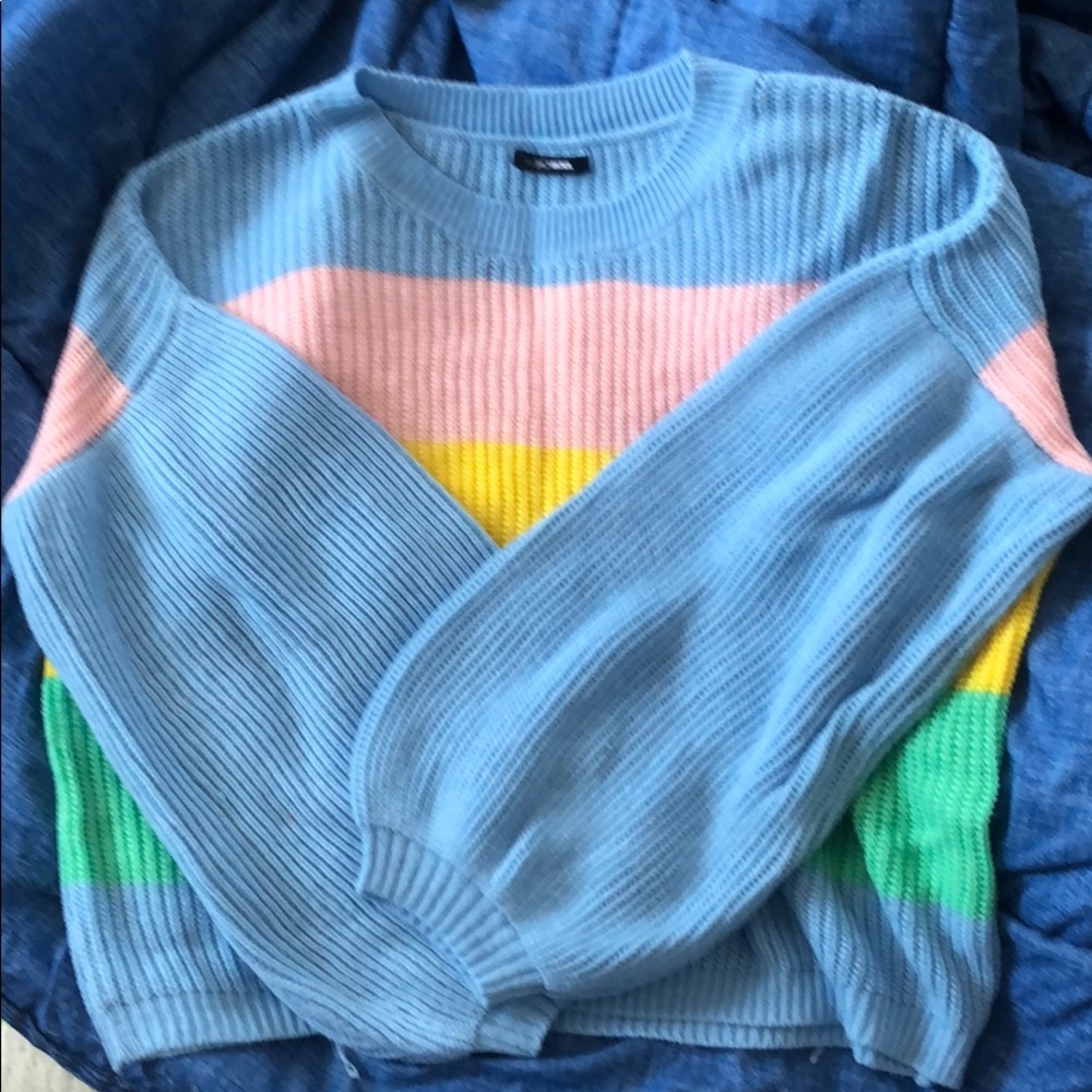 Striped sweater.